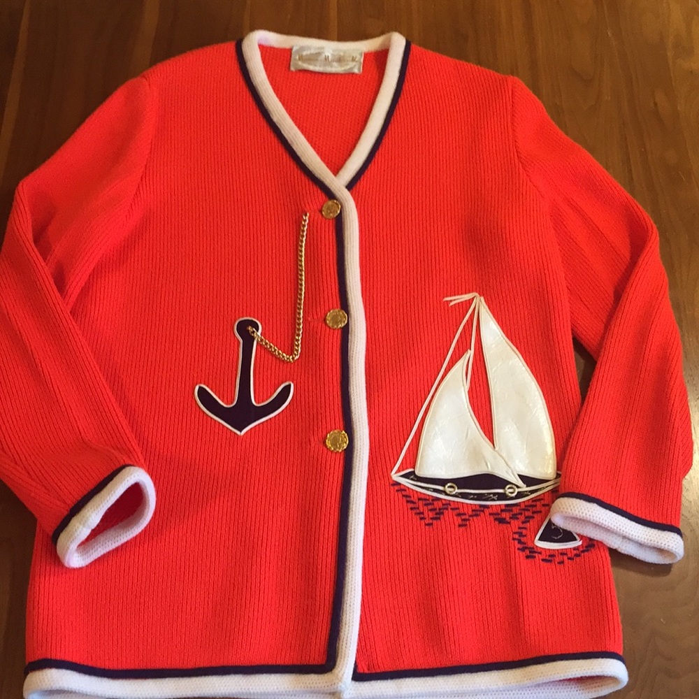 Vintage Maison Mendessolle Nautical Cardig…